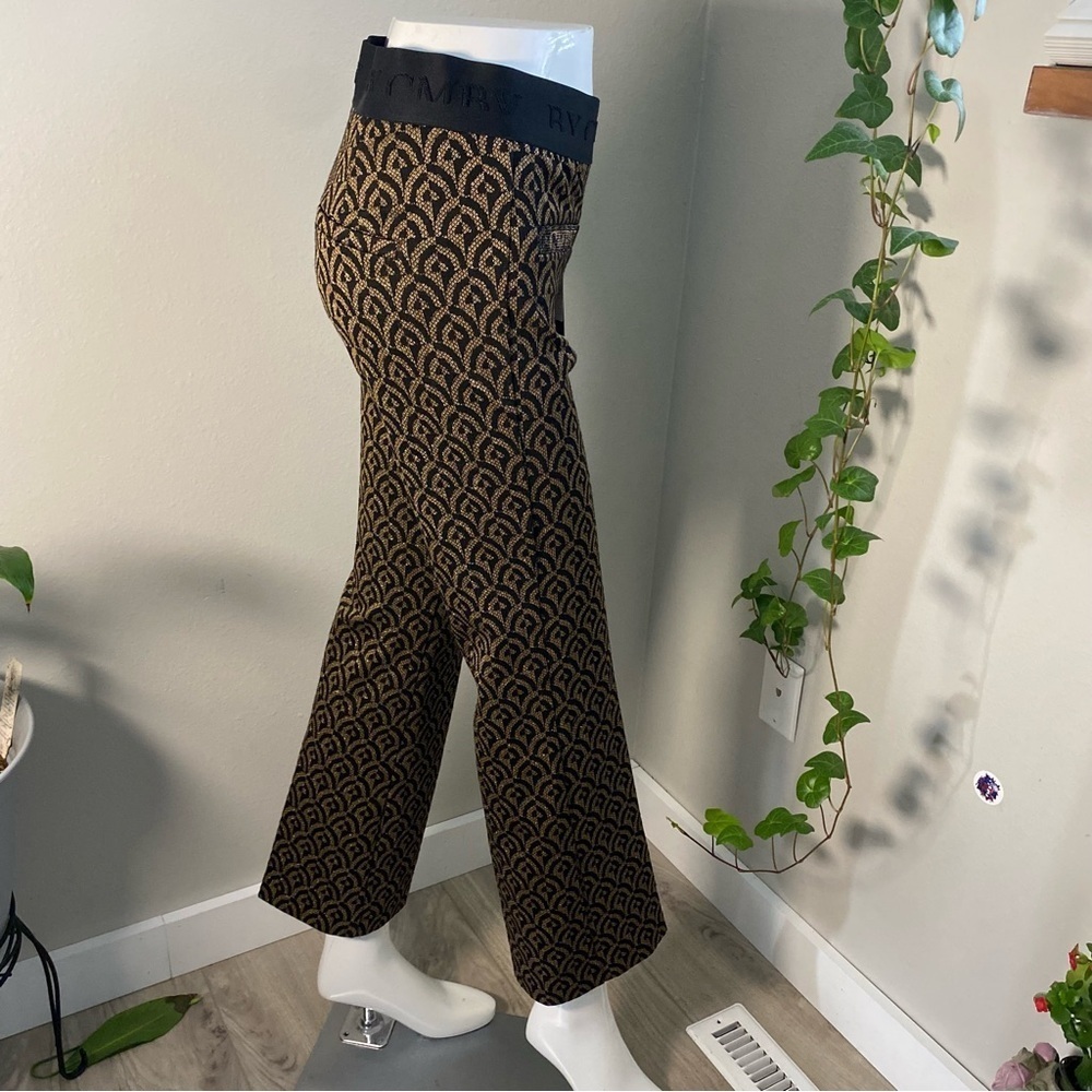 CAMBIO Faith patterned lurex trousers Patterned Black and Gold Women's Pants S2 - Picture 7 of 16